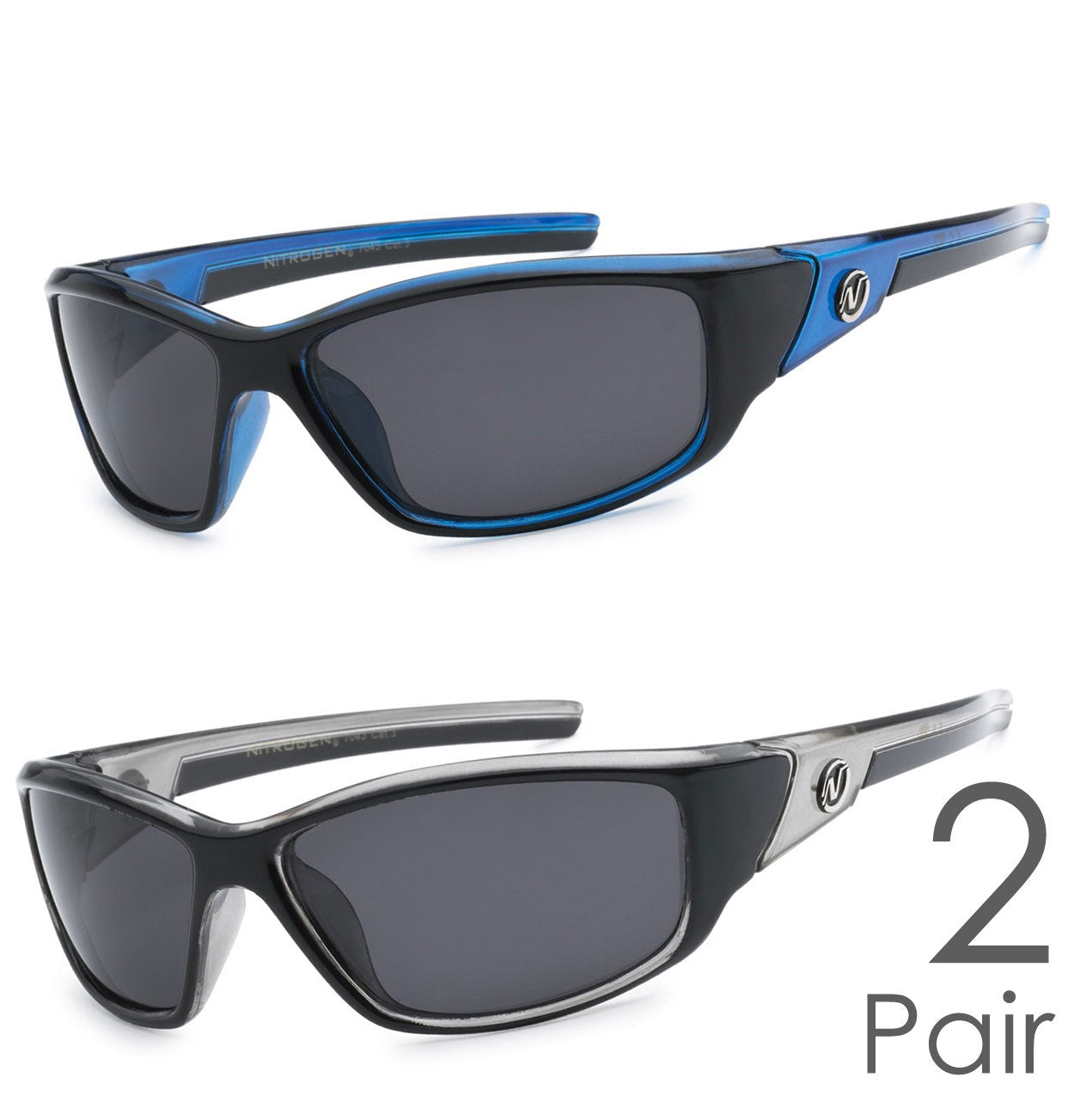 2 Pair Combo Polarized Nitrogen Sunglasses Sport Fishing Golfing Driving Glasses