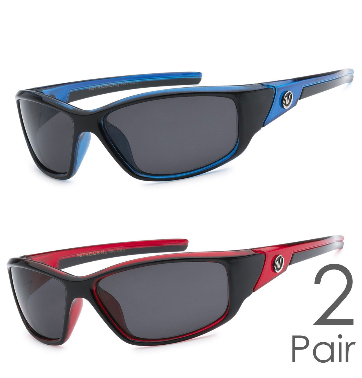 2 Pair Combo Polarized Nitrogen Sunglasses Sport Fishing Golfing Driving Glasses