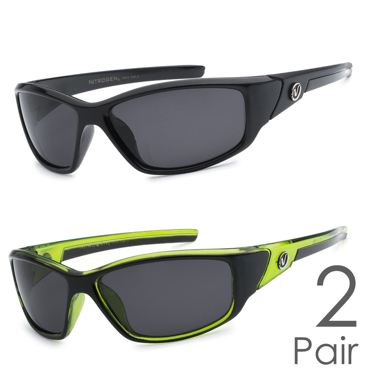 2 Pair Combo Polarized Nitrogen Sunglasses Sport Fishing Golfing Driving Glasses