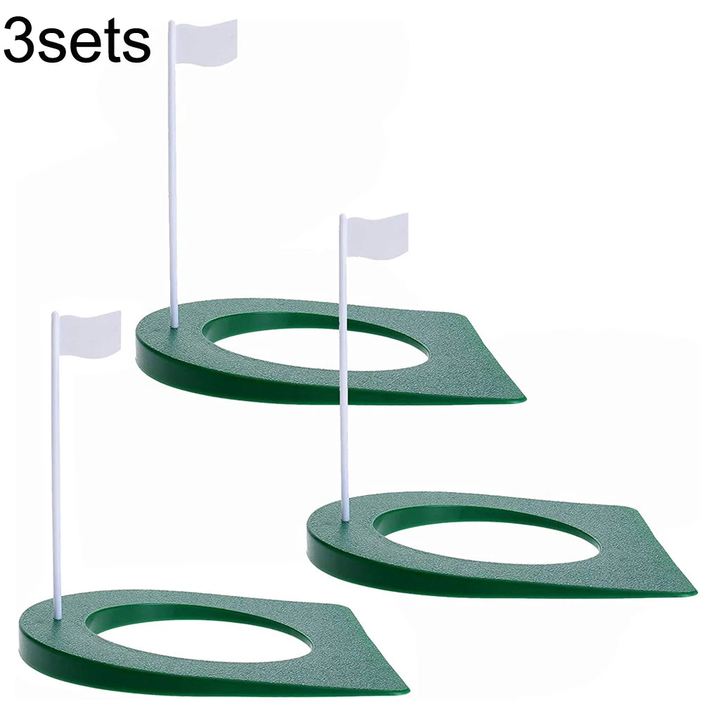 Golf Putting Cup&Flag Putt Training Hole All-Direction Regulation Practice Cups for Indoor Outdoor Home Office Backyard Golfing