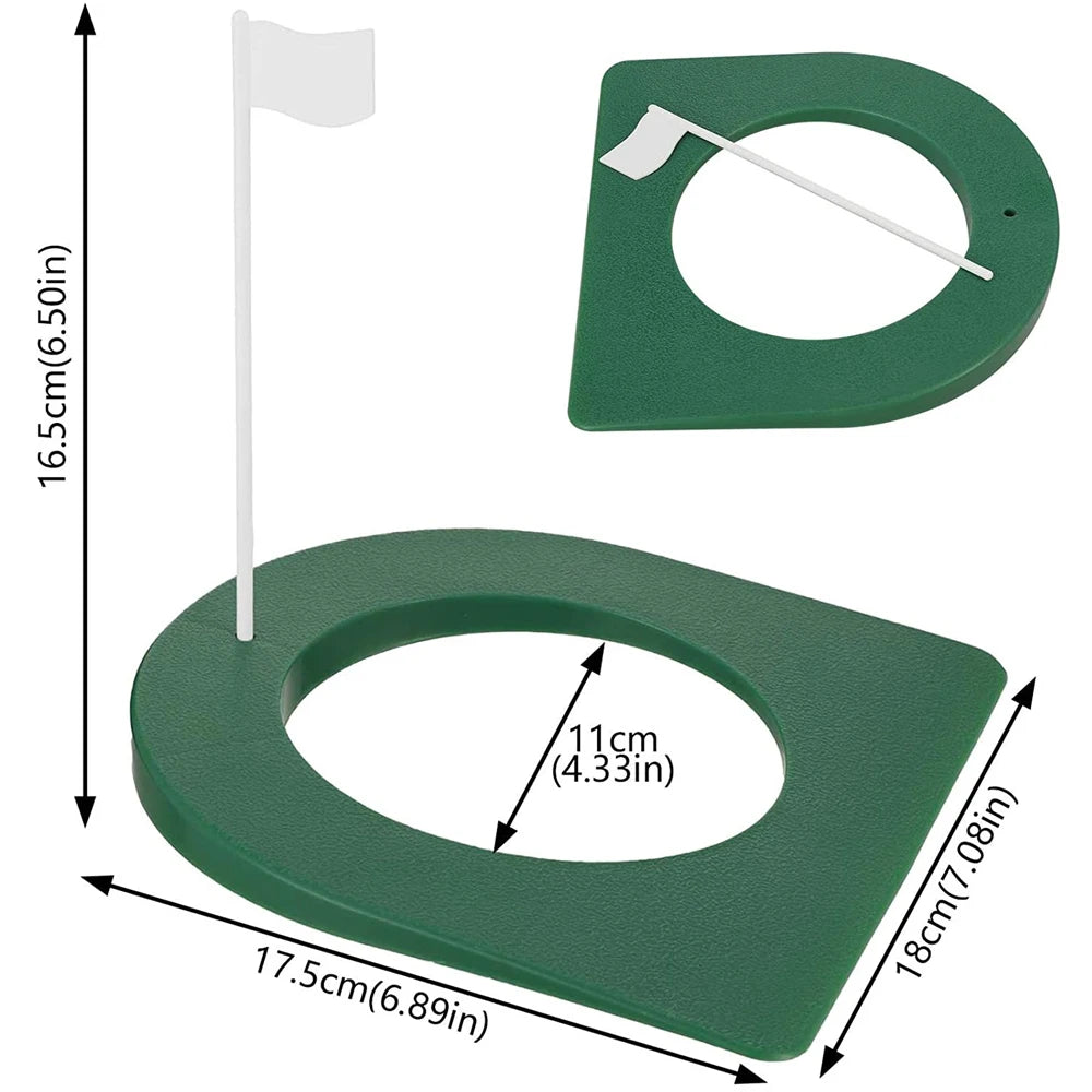 Golf Putting Cup&Flag Putt Training Hole All-Direction Regulation Practice Cups for Indoor Outdoor Home Office Backyard Golfing