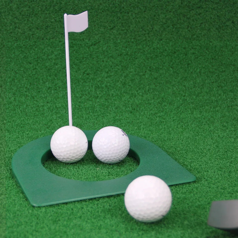 Golf Putting Cup&Flag Putt Training Hole All-Direction Regulation Practice Cups for Indoor Outdoor Home Office Backyard Golfing