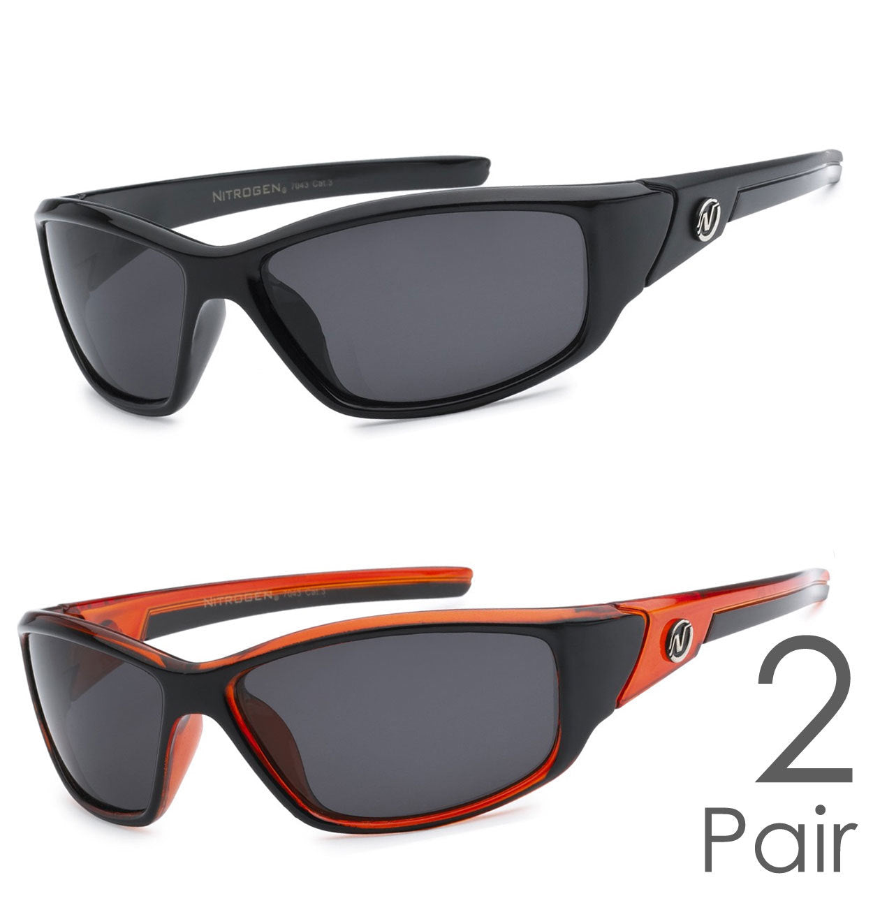 2 Pair Combo Polarized Nitrogen Sunglasses Sport Fishing Golfing Driving Glasses