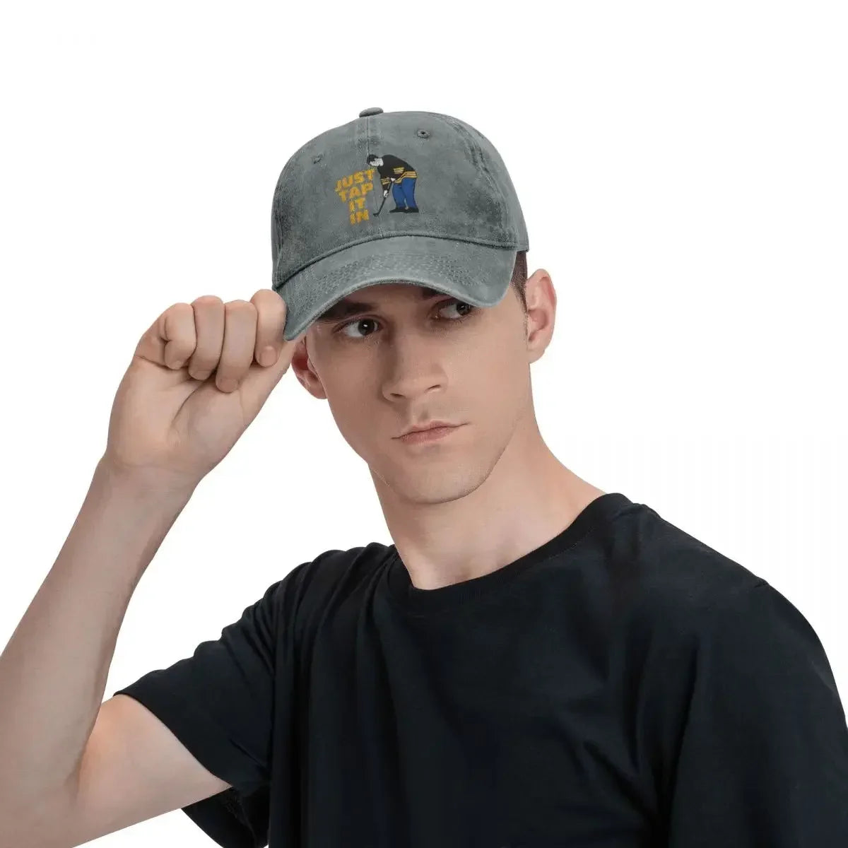 Happy Gilmore Just Tap It In Golf Lovers Baseball Caps Fashion Denim Hats Outdoor Casquette Streetwear Baseball Cowboy Hat