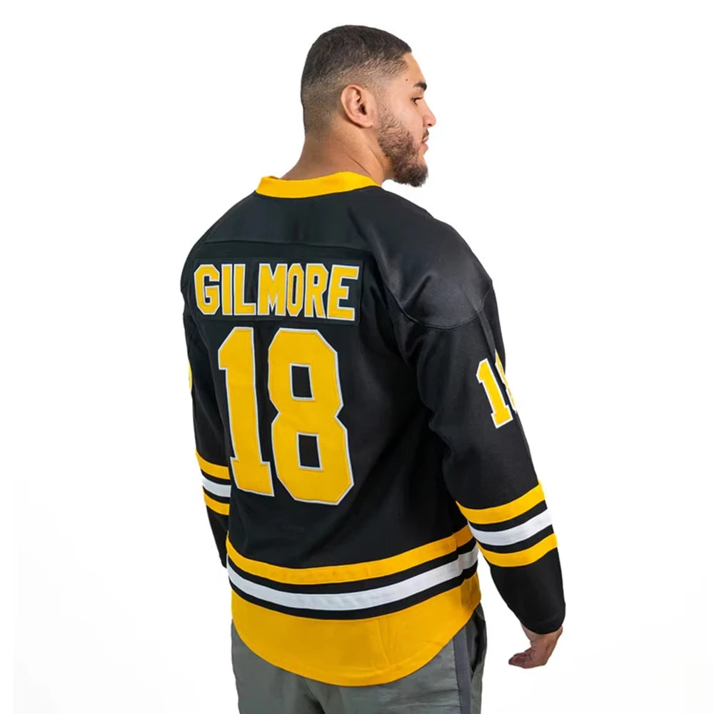 2025 Happy Gilmore Boston Hockey Jersey Men's Fashion Casual Sports Long Sleeve Quick Drying Breathable Casual T-shirt Clothing