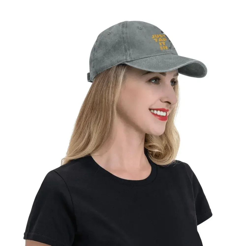 Happy Gilmore Just Tap It In Golf Lovers Baseball Caps Fashion Denim Hats Outdoor Casquette Streetwear Baseball Cowboy Hat