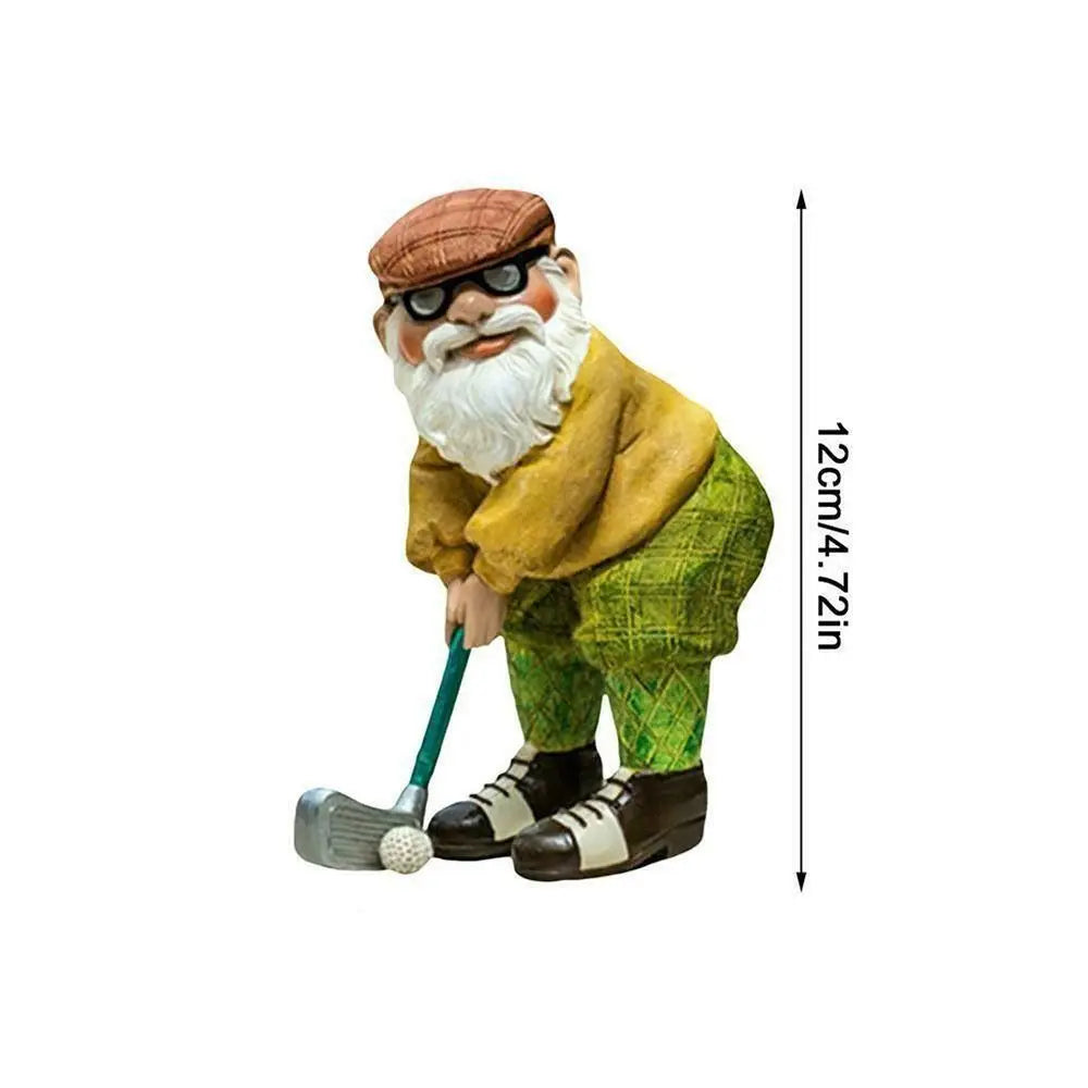 Golf Gnome Golfing Gnome Statue Waterproof Delicate Dwarf Art Statue Handmade Resin Craft Garden Resin Ornaments Garden