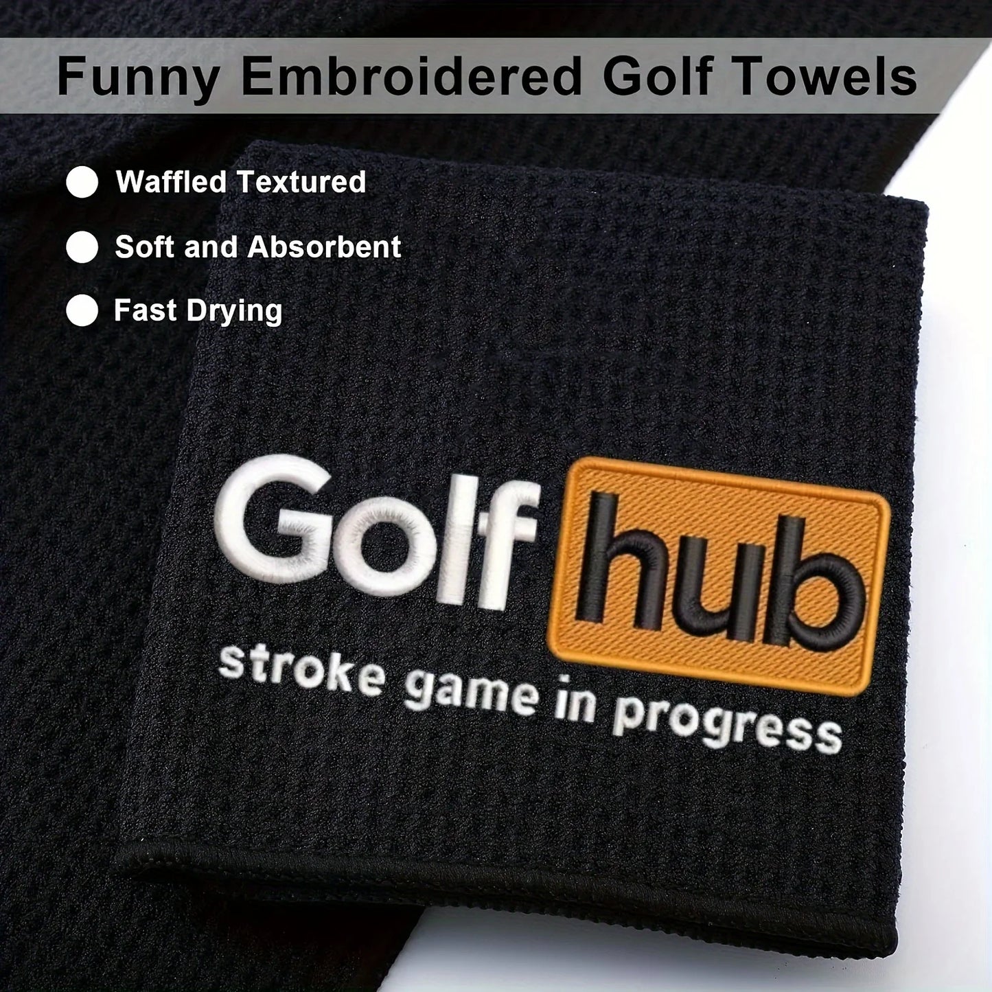Funny Embroidered Microfiber Premium Golf Towel, Golf Accessories for Men Golfers Dad Boyfriend Husband Birthday Retirement