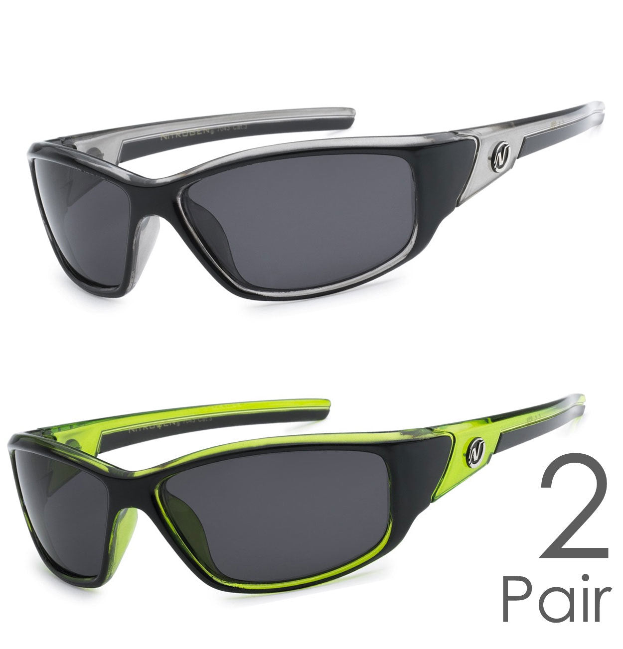2 Pair Combo Polarized Nitrogen Sunglasses Sport Fishing Golfing Driving Glasses
