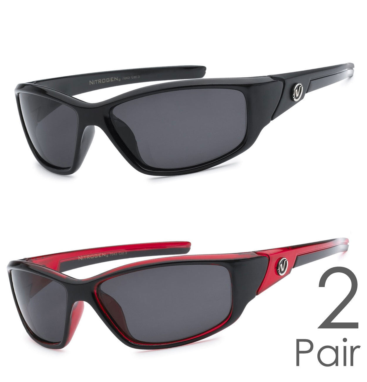 2 Pair Combo Polarized Nitrogen Sunglasses Sport Fishing Golfing Driving Glasses