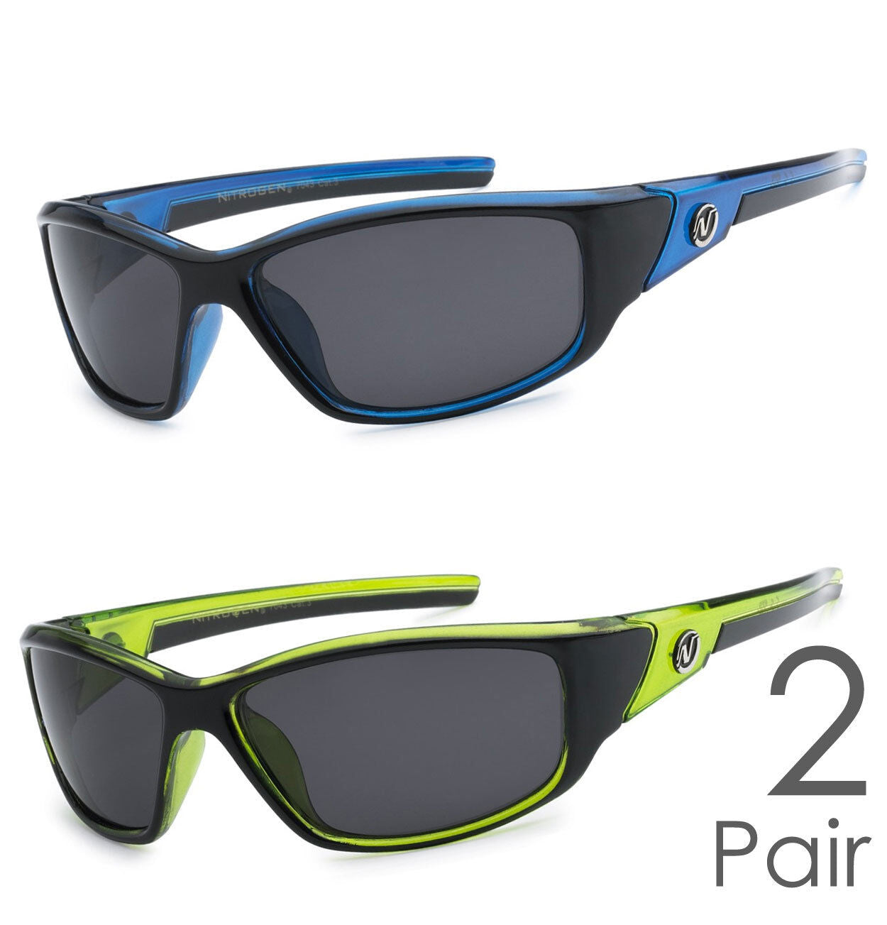 2 Pair Combo Polarized Nitrogen Sunglasses Sport Fishing Golfing Driving Glasses