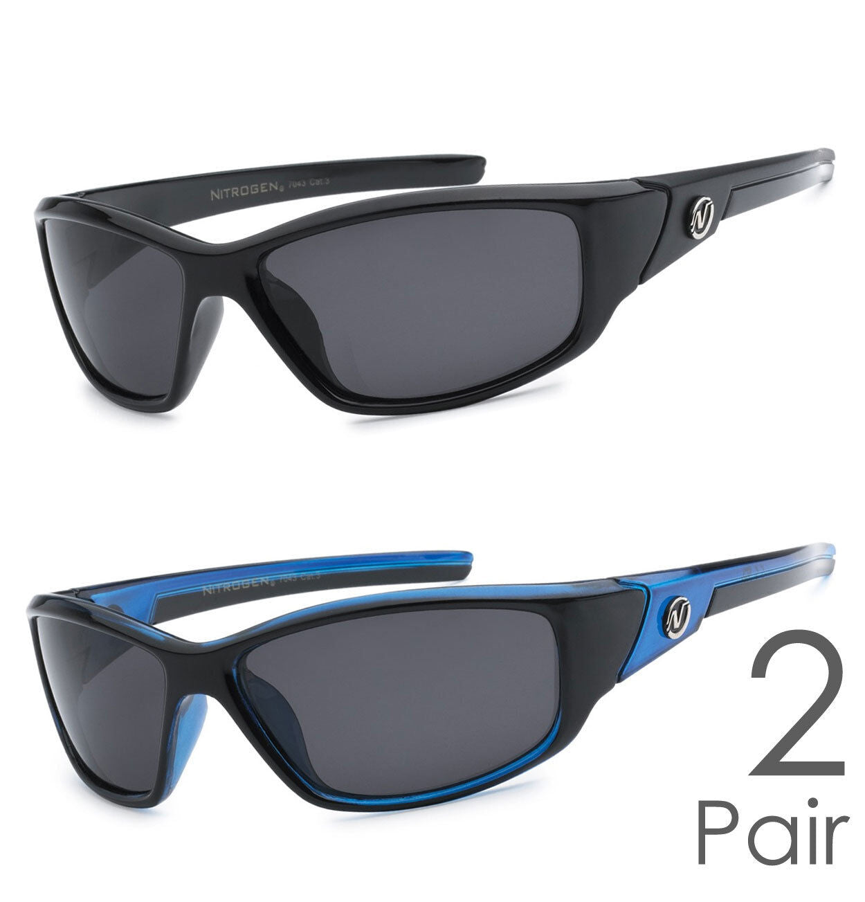 2 Pair Combo Polarized Nitrogen Sunglasses Sport Fishing Golfing Driving Glasses