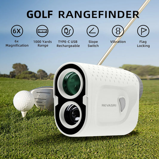 2025 New Golf Rangefinder with Slope 1000 Yards Range Finder Golfing 6X Magnification Flag Pole Locking Vibration Magnet Stripe