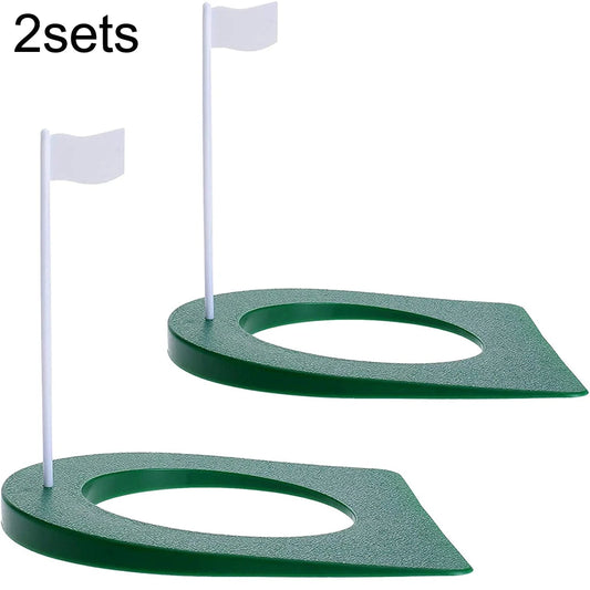 Golf Putting Cup&Flag Putt Training Hole All-Direction Regulation Practice Cups for Indoor Outdoor Home Office Backyard Golfing